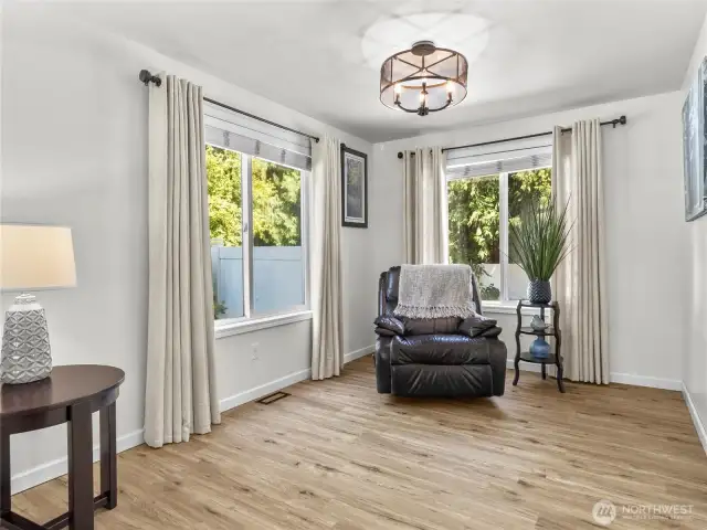 Dining area, attached to the front living space an steps away from the kitchen