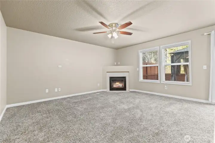 Family room with gas fireplace
