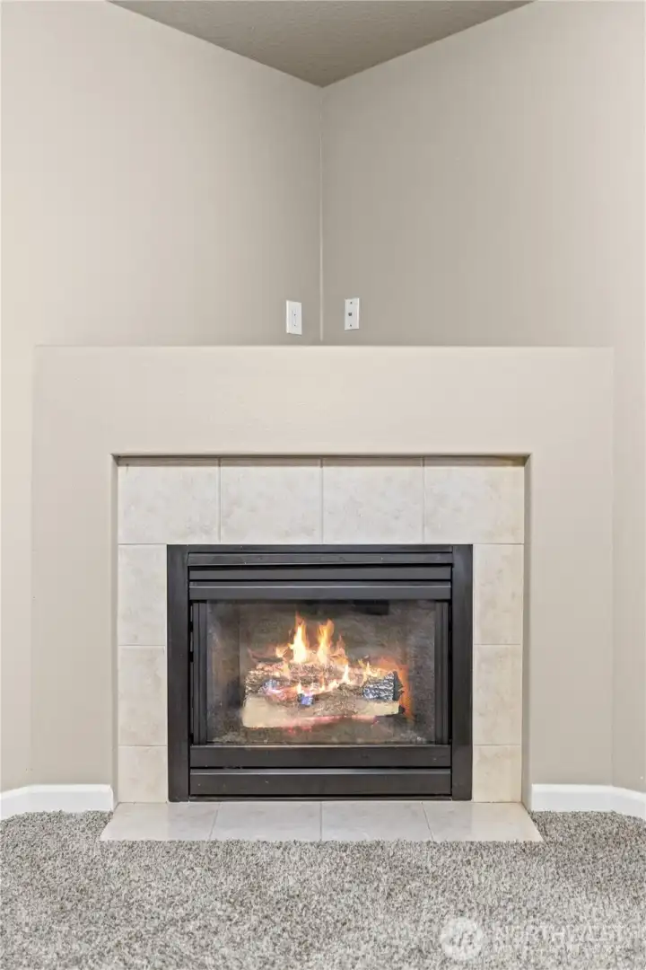 Family room with gas fireplace