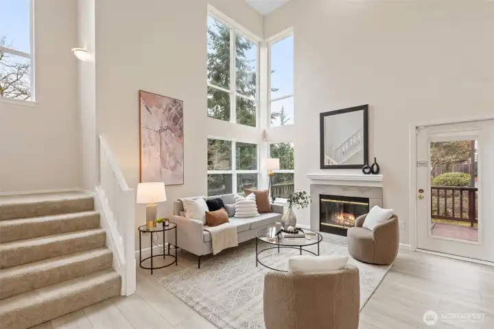 Gorgeous living room with tons of natural light