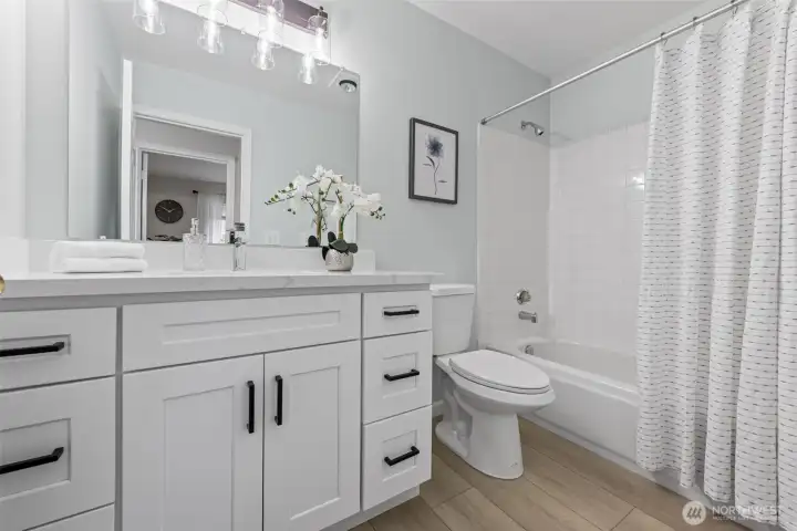 Full bath on main, beautifully remodeled.