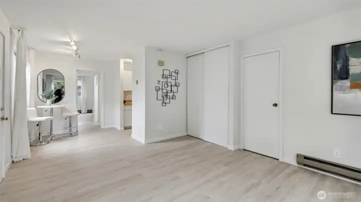 Dining area is open to kitchen and living room for easy entertaining.