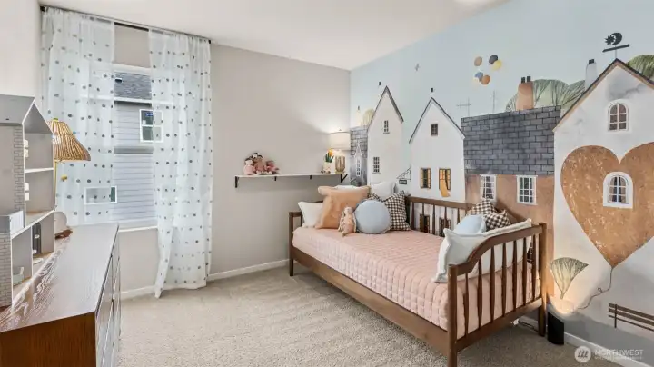 Bedroom two upstairs. Pictures are for representational purposes only, colors and features may vary.