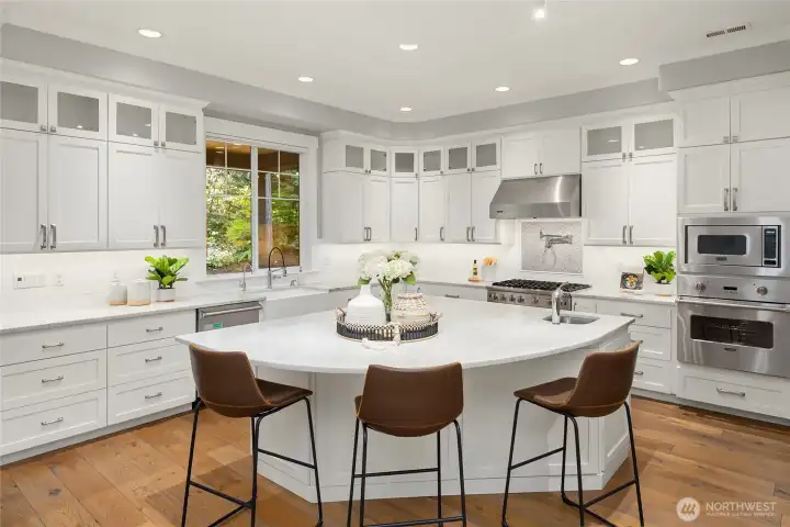 Amazing storage in this grand kitchen.