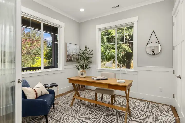 The office or guest room on the main floor.