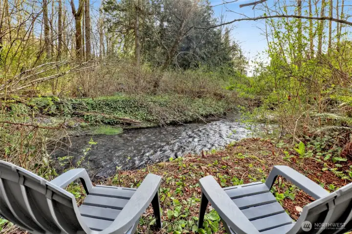 Tranquil creek behind the property adds to the natural beauty and calming atmosphere of the property! Makes this property one of the Kind!