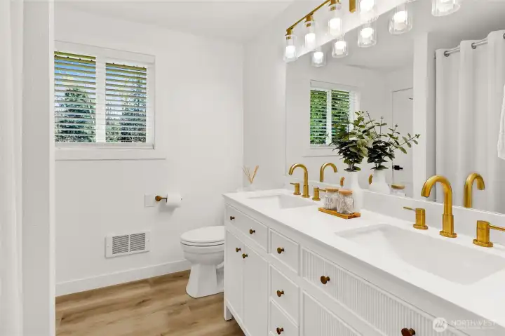 Fully updated bathroom with clean and modern design.