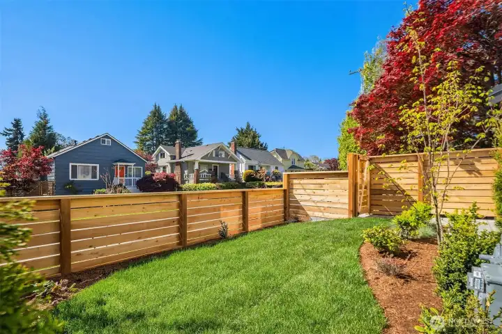 Fully fenced yard