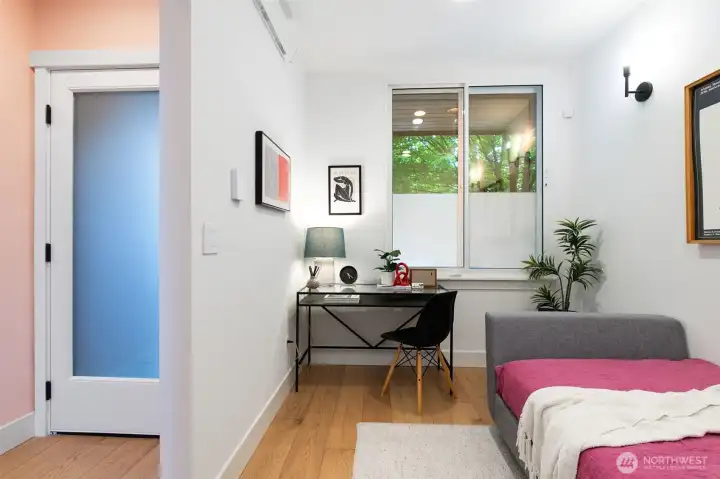 Entry level bedroom that makes for the perfect WFH quarters.