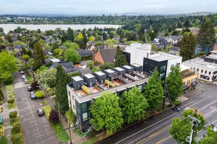 Third in from the right. These decks offer much privacy from your neighbors.