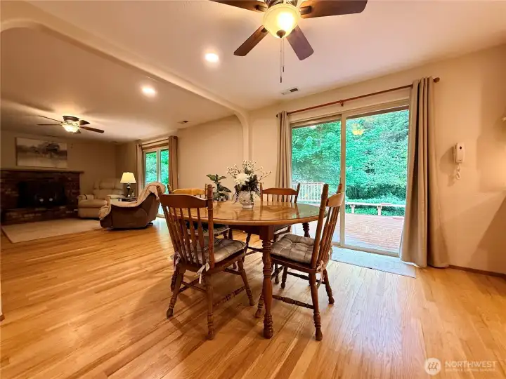 More of the dining room, with the