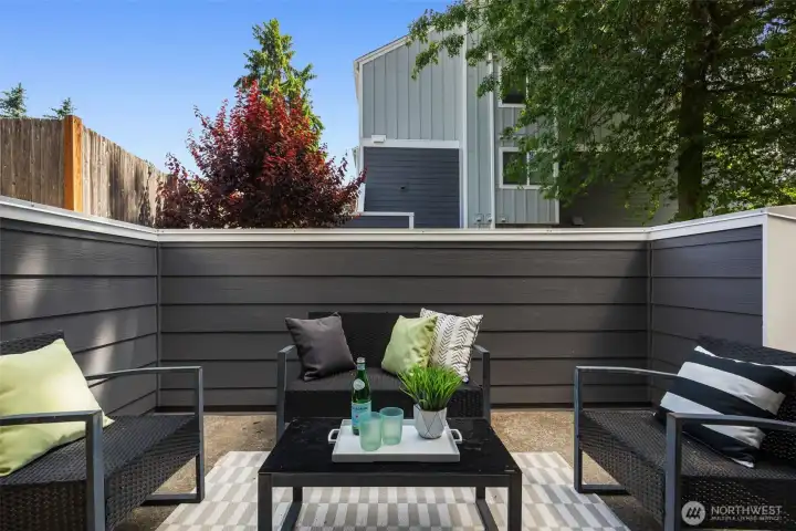 Large patio for entertaining and relaxing