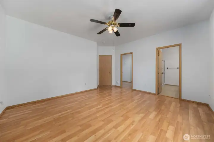 This is the primary bedroom view from the same angle as you would look from a bed.