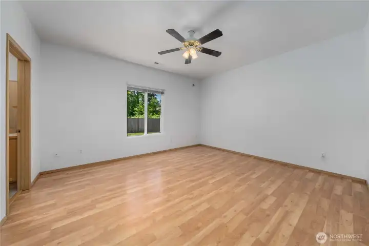 This is the orientation of primary bedroom from the entry.