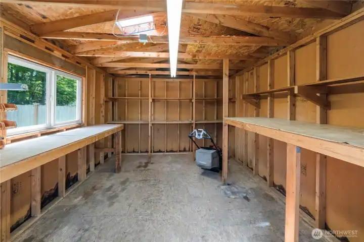 Look at this great space! It has power plus a window for ventilation.