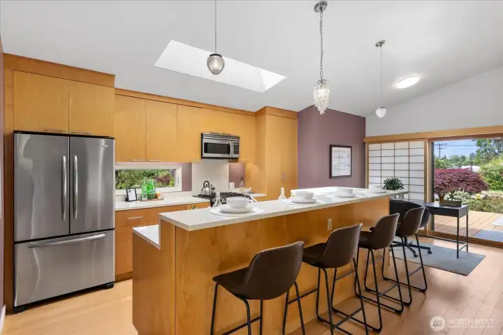 Skylights bring in natural light