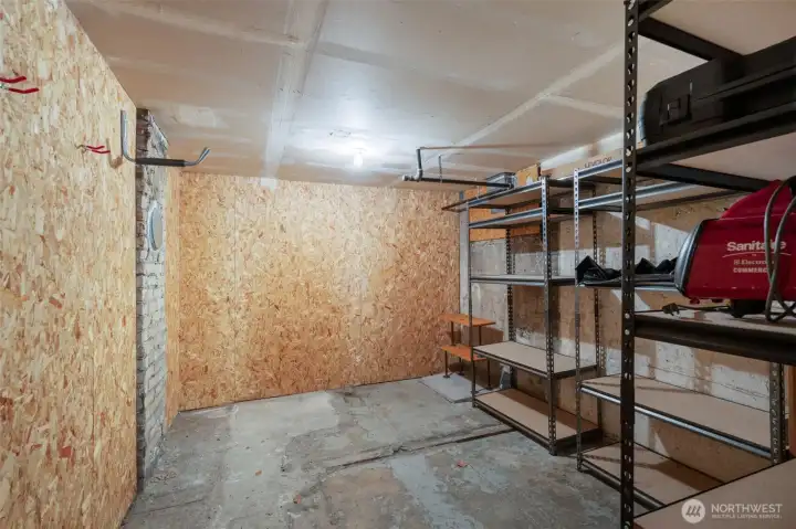 Oversized 10x12 designated storage room.