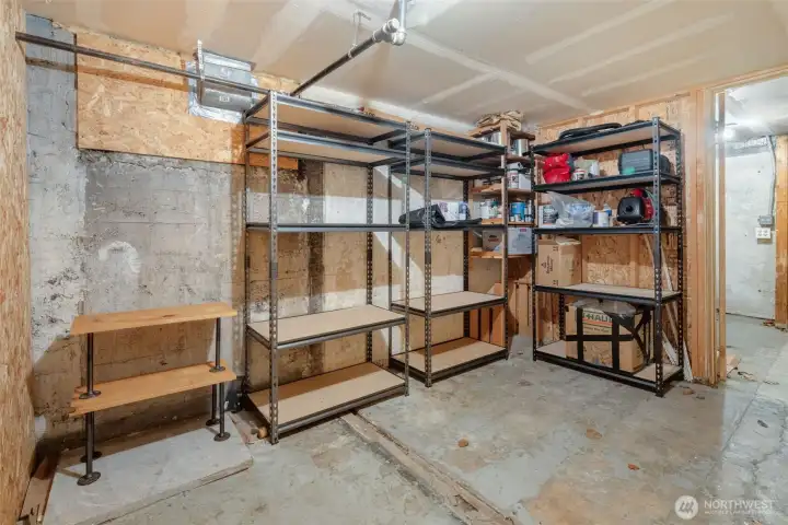 Oversized 10x12 designated storage room.