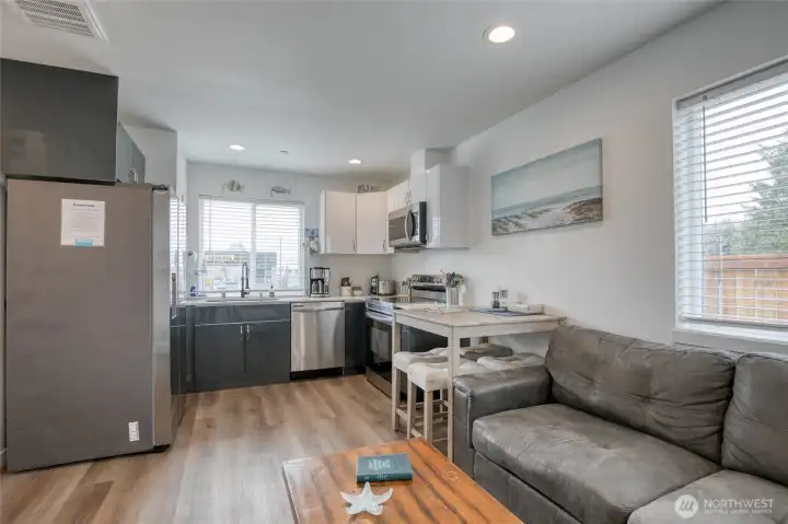 Fully stocked kitchen with stainless steel appliances Fully stocked kitchen with stainless steel appliances