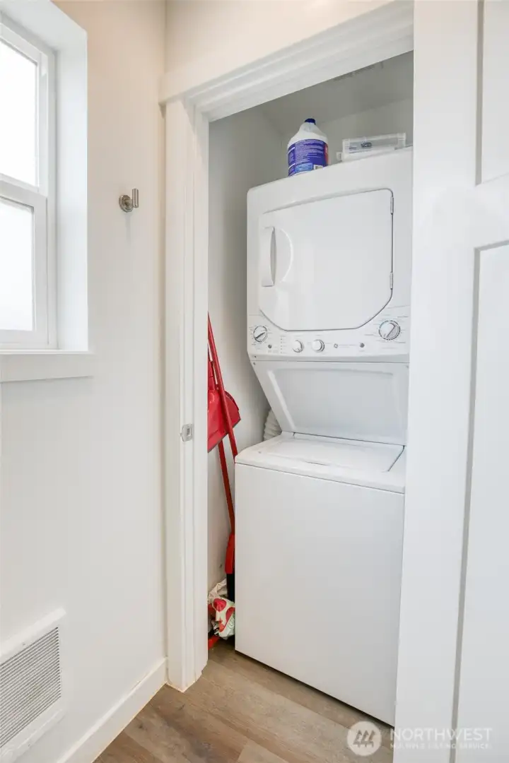 Stackable washer and dryer on the main level Stackable washer and dryer on the main level