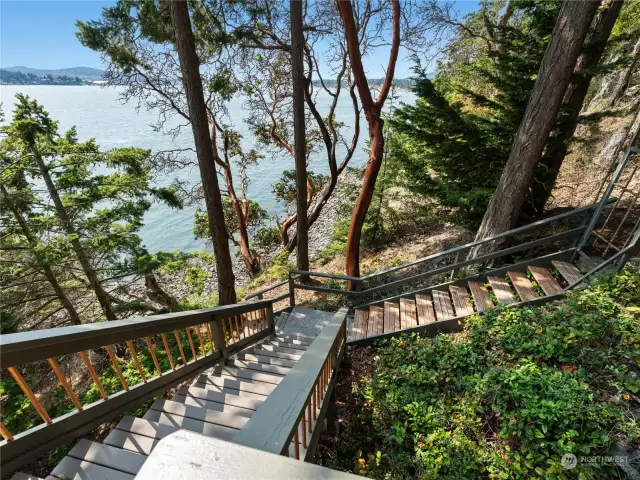 Stairs to firepit.