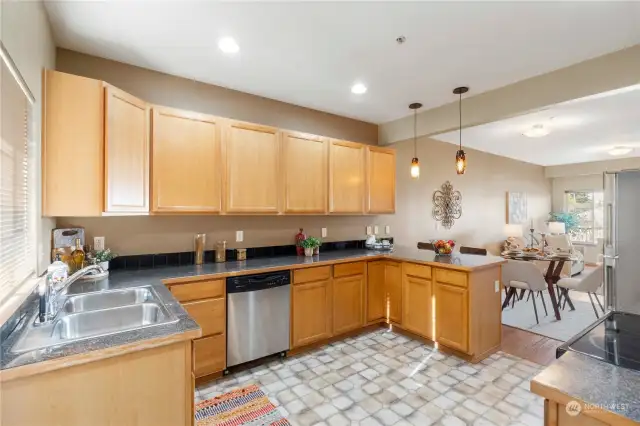 Kitchen with stainless appliances