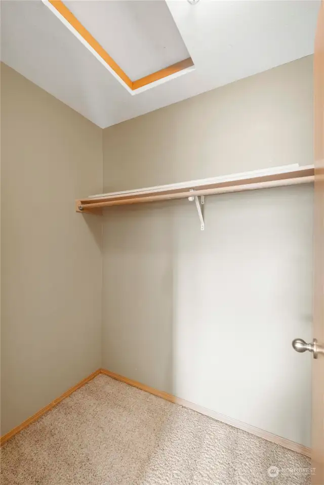 Walk-in closet off of primary