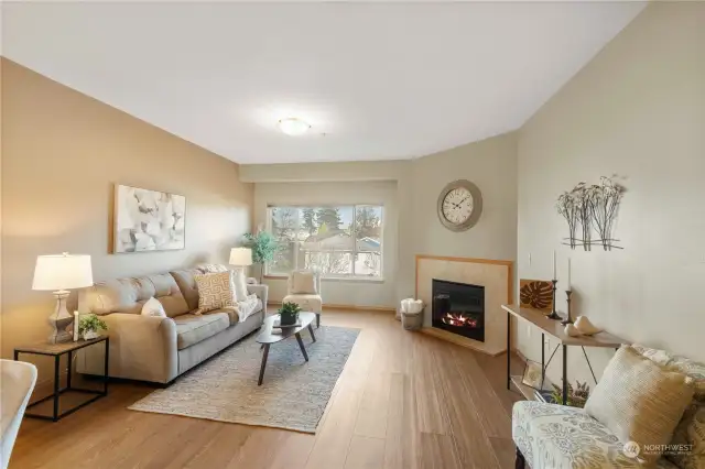 Elegant living room with open plan