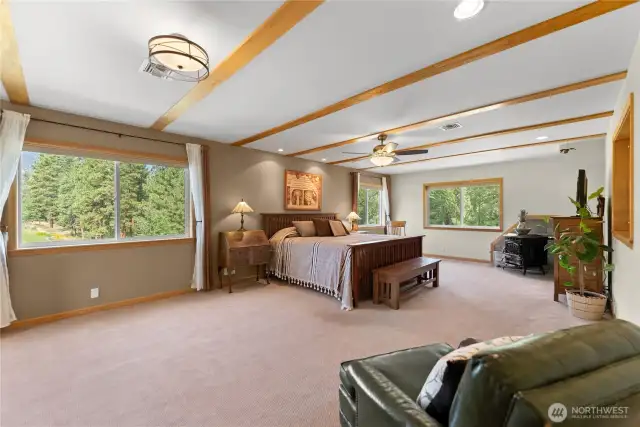 Deluxe oversized primary bedroom.