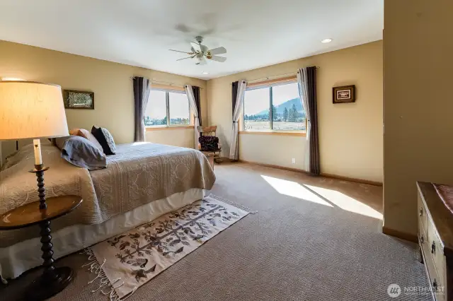 Mountain views from quietly appointed 2nd floor bedroom.