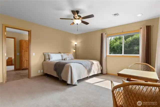 Sunlit bedroom on the second floor.