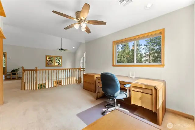 A large office upstairs with views.