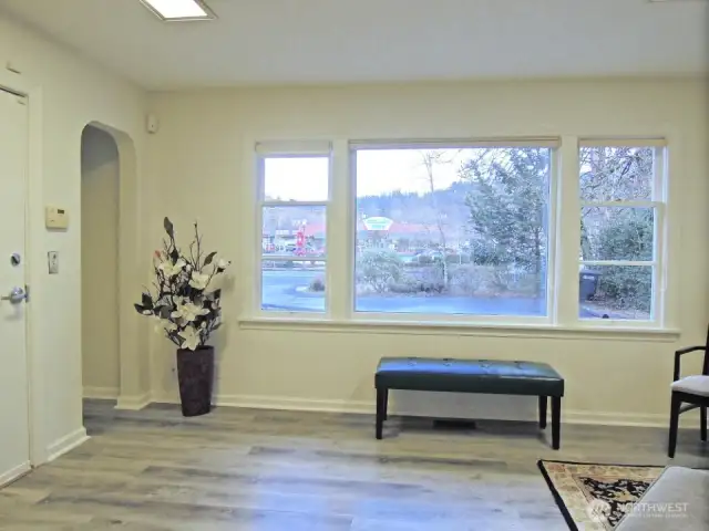 Entry living area view to Front Street