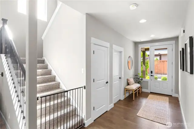 Inside entrance shows the office and the stairs to the 2nd floor