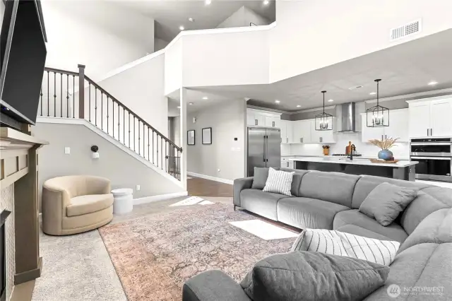 Great room area with stairs to the 2nd floor