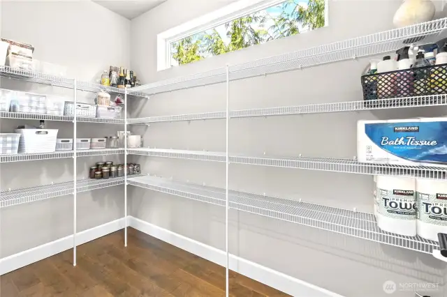 Spacious walk-in pantry