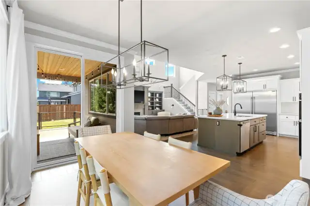 Dinning area that leads to the covered back patio