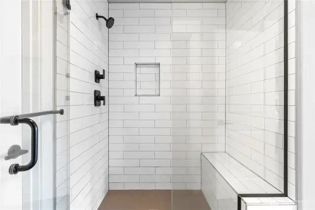 Primary suite upgraded walk-in shower