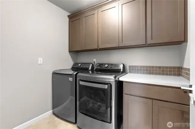 2nd floor utility room with upgraded cabinets