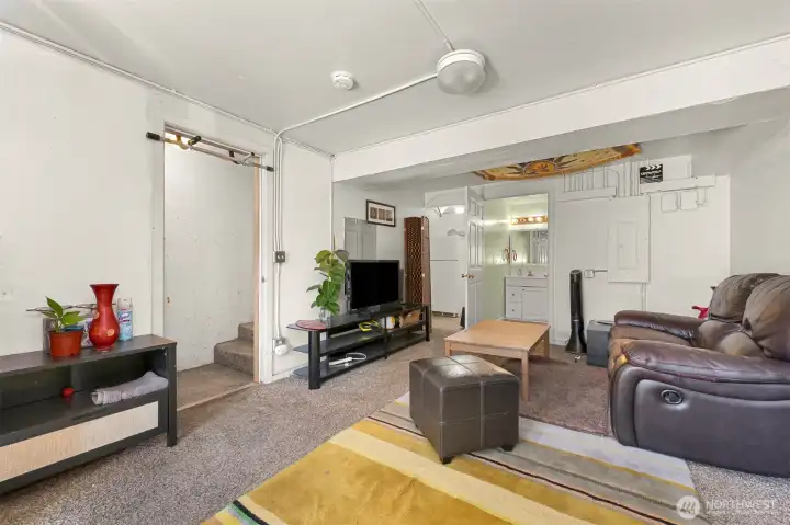 The downstairs living area in the house