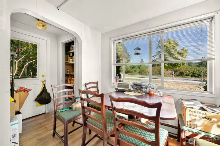Dining area with pantry on main level of the house
