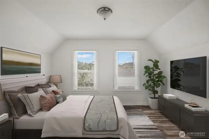 Unit C bedroom 2 - Virtually staged
