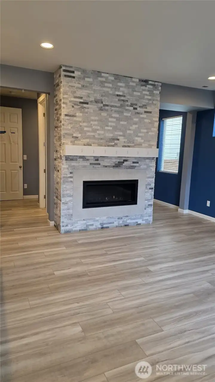 Additional stone was put on the Fire place, from floor to ceiling.