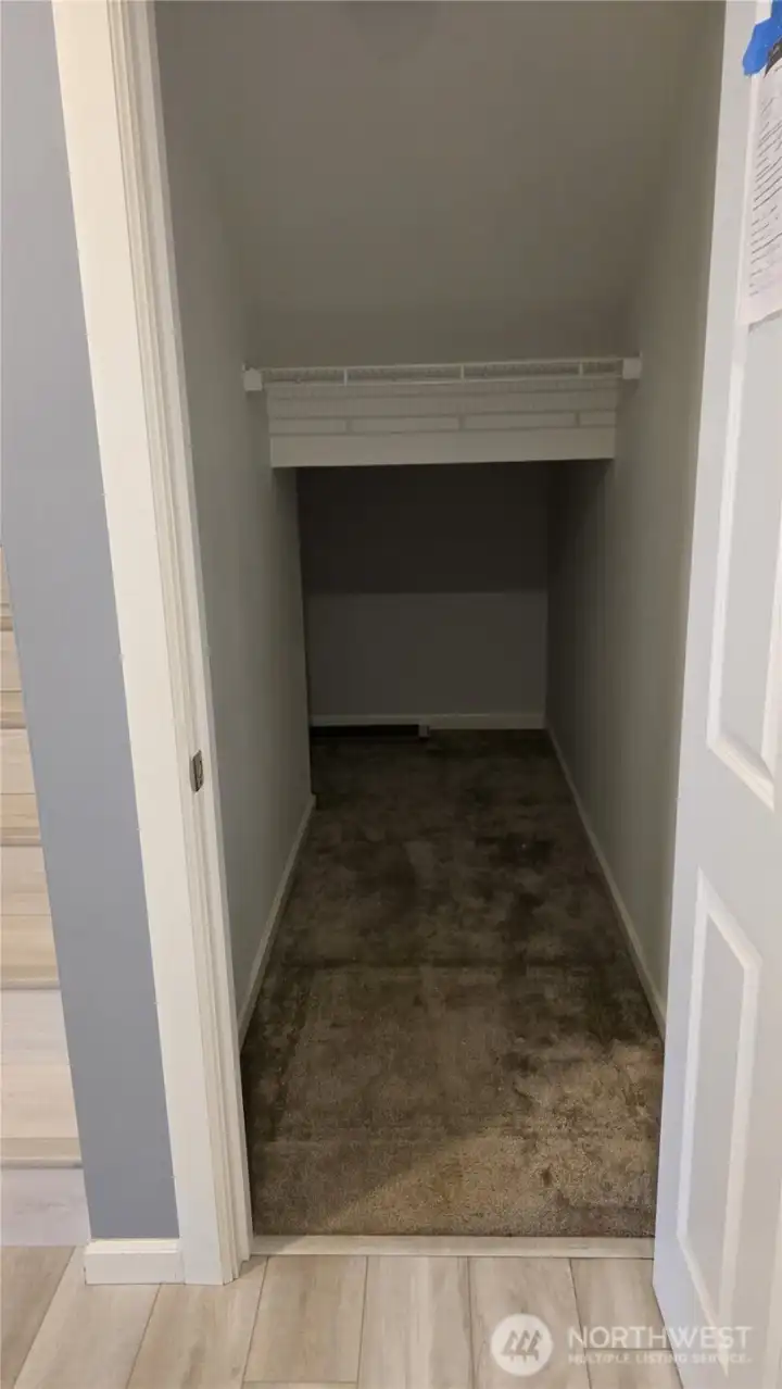 additional storage under the stairs.