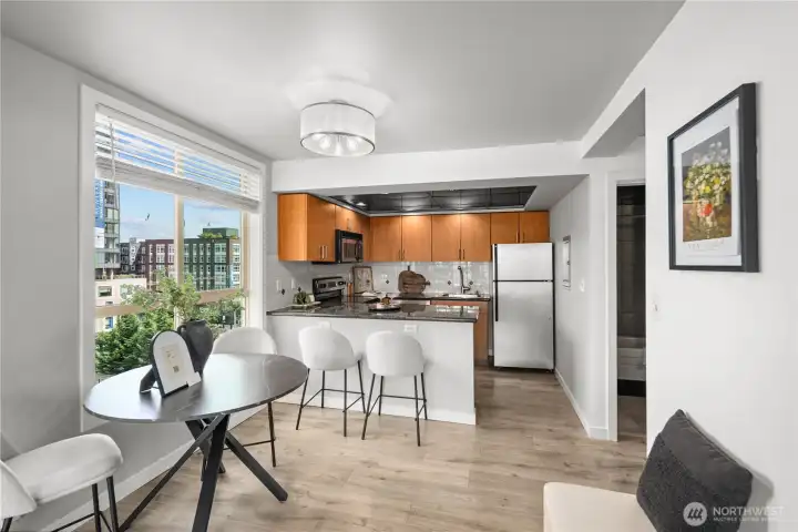 Open flow with loads of natural light.