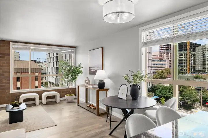 Premium corner unit offers light and views.