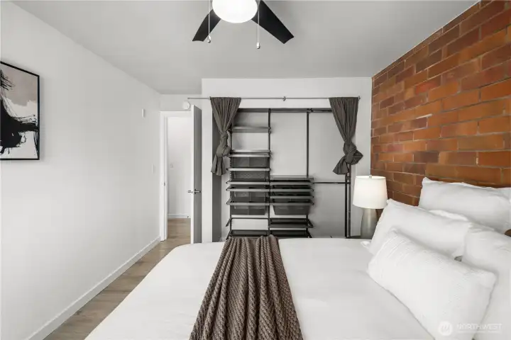 Unit Bedroom with great closet and light.