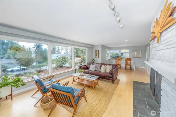 High-off-the-street perspective from living room.