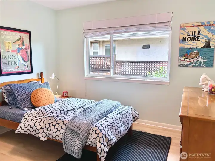 One of three bedrooms on the main floor.