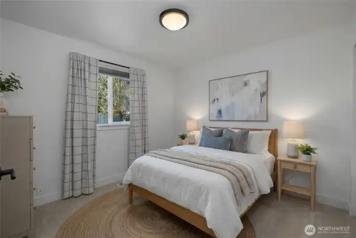 Virtually staged 2nd bedroom.